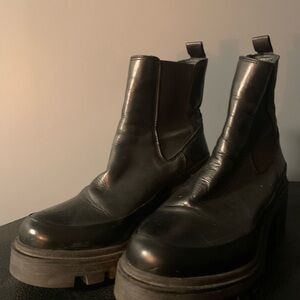 Miz Mooz Black Chunky-Heel Chelsea Boots